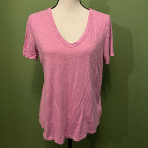 Women's Gap Pink XSP Foreverscft V-Neck Short Sleeve Tee Shirt